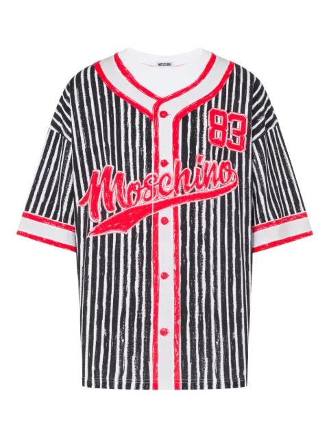 striped number-print polo shirt by MOSCHINO