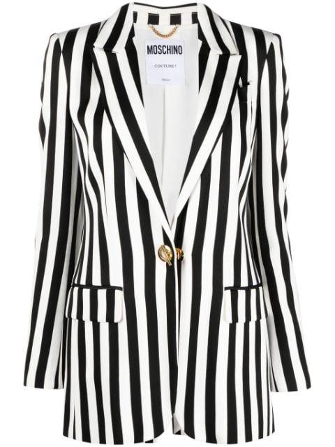 striped satin blazer by MOSCHINO