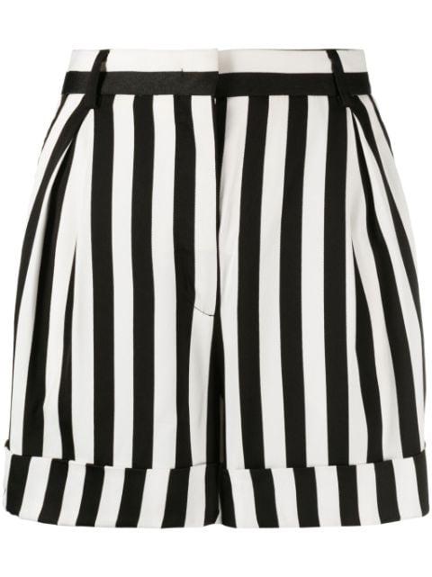 striped wide-leg satin shorts by MOSCHINO