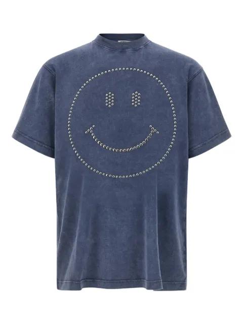 stud-embellished smiley T-shirt by MOSCHINO