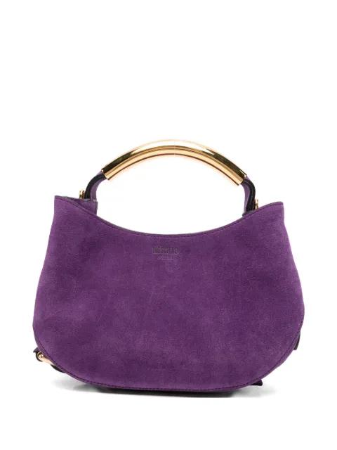 suede logo-embossed tote bag by MOSCHINO