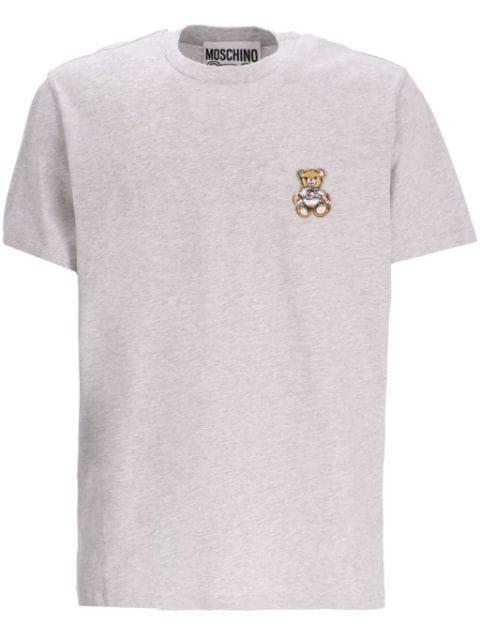 teddy bear appliqué cotton t-shirt by MOSCHINO