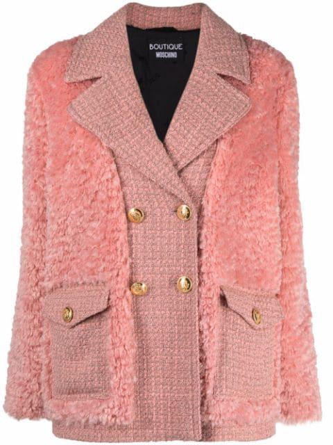 textured double-breasted blazer by MOSCHINO