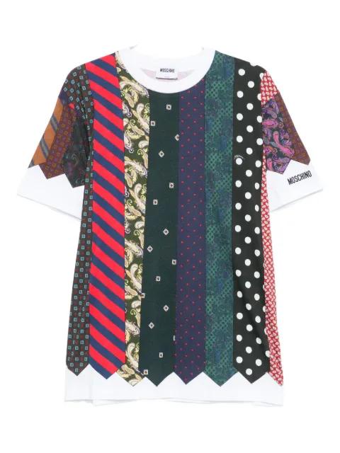 tie-print patchwork T-shirt by MOSCHINO