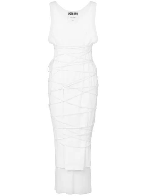 tied midi dress by MOSCHINO
