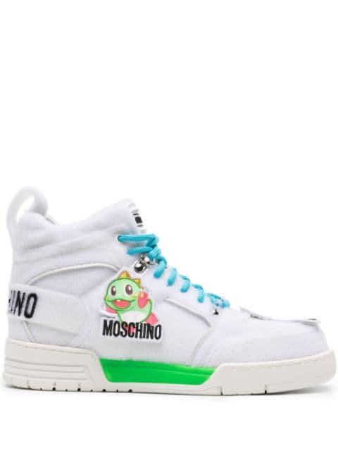 touch-appliqué high-top sneakers by MOSCHINO