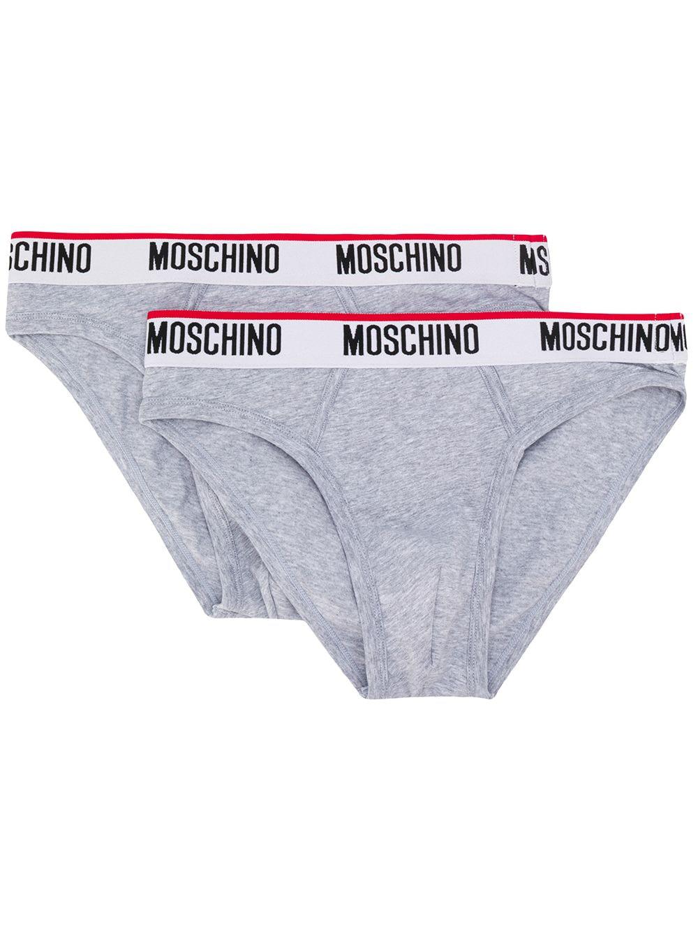 twin-pack logo band briefs by MOSCHINO