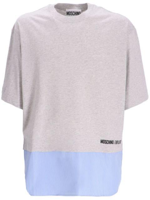 two-tone logo-print t-shirt by MOSCHINO
