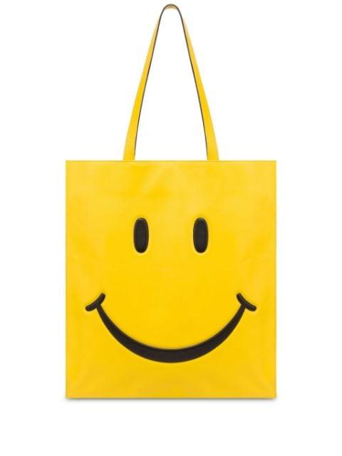 x Smiley leather shoulder bag by MOSCHINO