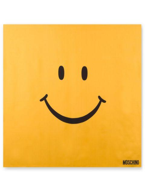 x Smiley® silk scarf by MOSCHINO