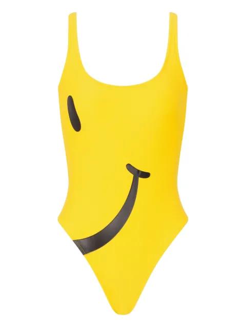 x Smiley smiley-print one piece by MOSCHINO
