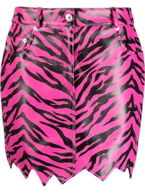 zig-zag tiger-print skirt by MOSCHINO
