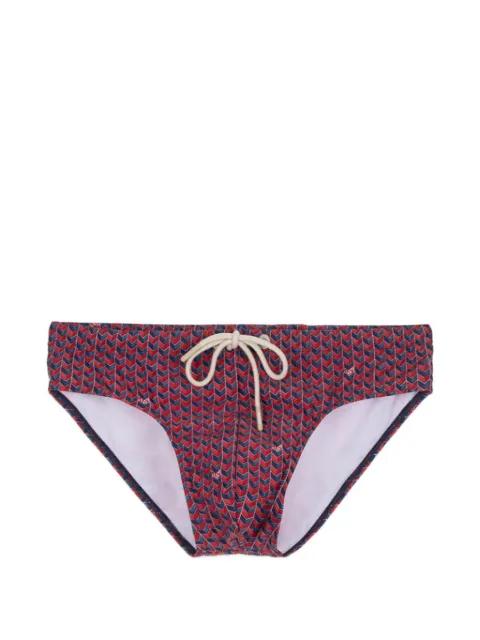 geometric-print drawstring swim trunks by MOSSO SUN WEAR