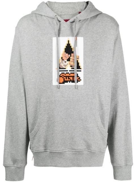 Clock Is Working graphic-print cotton hoodie by MOSTLY HEARD RARELY SEEN