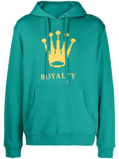 Crown graphic-print pullover hoodie by MOSTLY HEARD RARELY SEEN