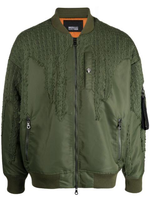 Drip crochet-panelling bomber jacket by MOSTLY HEARD RARELY SEEN