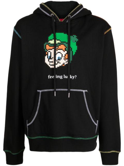 Feeling Lucky graphic-print cotton hoodie by MOSTLY HEARD RARELY SEEN