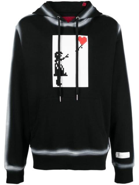 Floating Heart graphic-print cotton hoodie by MOSTLY HEARD RARELY SEEN
