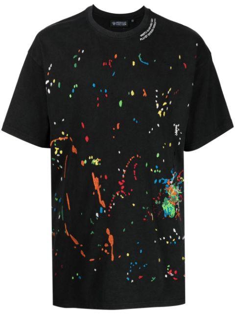 Paint-embroidered cotton T-shirt by MOSTLY HEARD RARELY SEEN