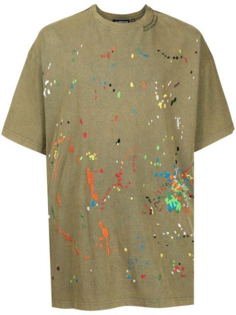 Paint-embroidered cotton T-shirt by MOSTLY HEARD RARELY SEEN