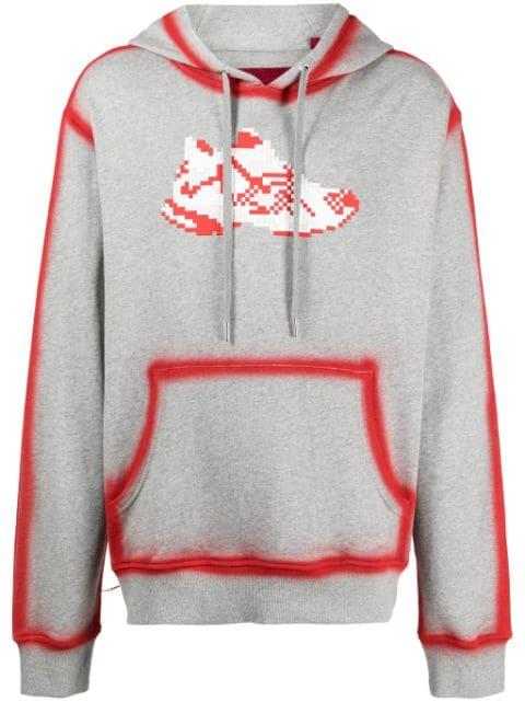 Red Runner graphic-print cotton hoodie by MOSTLY HEARD RARELY SEEN