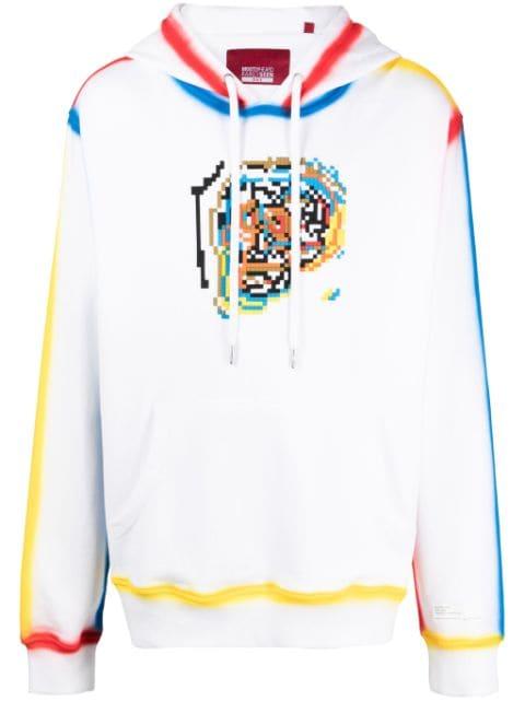 Skull Blowing graphic-print cotton hoodie by MOSTLY HEARD RARELY SEEN
