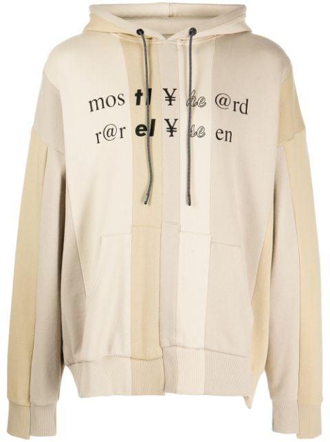 Spliced Text long-sleeve hoodie by MOSTLY HEARD RARELY SEEN