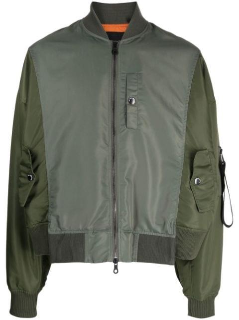 Spliced satin bomber jacket by MOSTLY HEARD RARELY SEEN