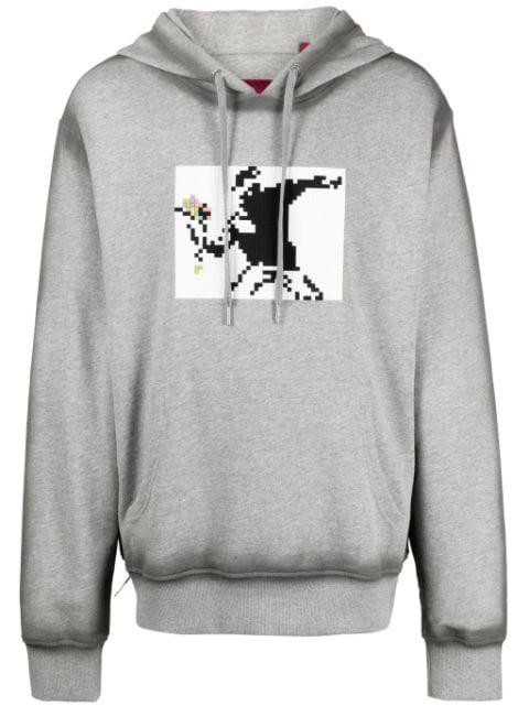 Throwing The Bouquet graphic-print cotton hoodie by MOSTLY HEARD RARELY SEEN