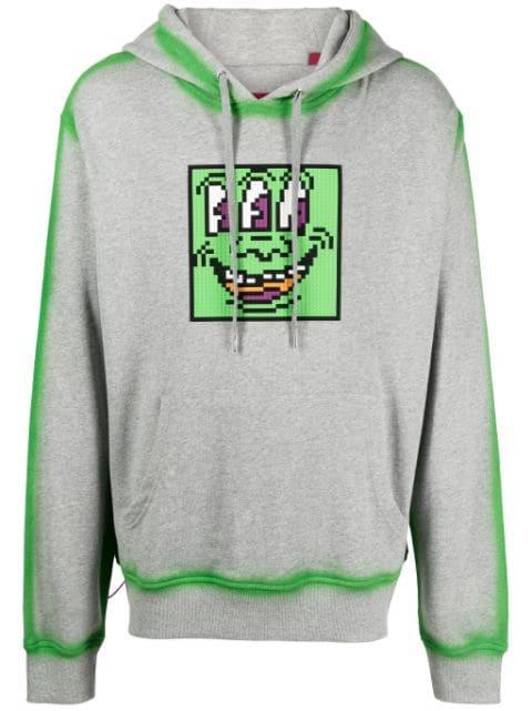 Triple The Eyes graphic-print cotton hoodie by MOSTLY HEARD RARELY SEEN