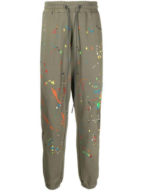 Warped paint splatter-embroidered joggers by MOSTLY HEARD RARELY SEEN