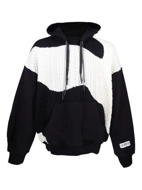 cable-knit panelled hoodie by MOSTLY HEARD RARELY SEEN