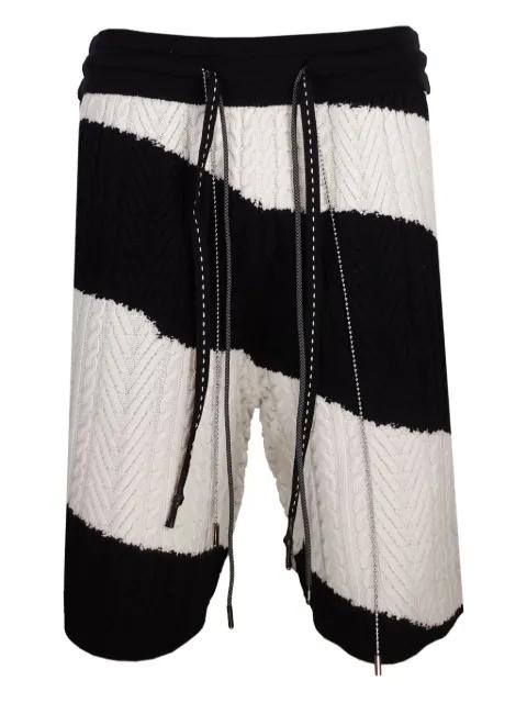 cable-knit striped shorts by MOSTLY HEARD RARELY SEEN