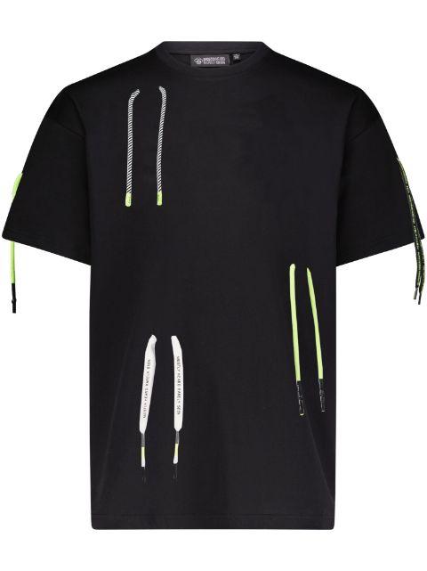drawstring-embellished cotton T-shirt by MOSTLY HEARD RARELY SEEN