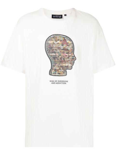 graphic-print stretch-cotton T-shirt by MOSTLY HEARD RARELY SEEN