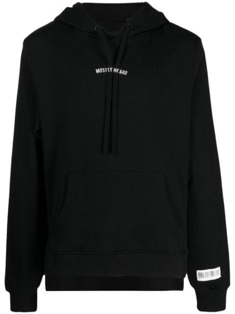logo-embroidered cut-out hoodie by MOSTLY HEARD RARELY SEEN