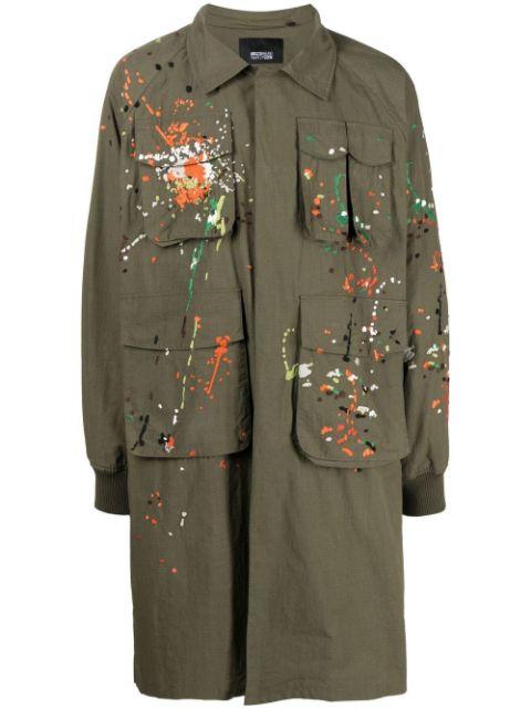 paint-embroidered backpack coat by MOSTLY HEARD RARELY SEEN