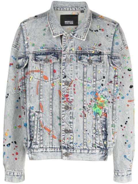 paint-embroidered denim jacket by MOSTLY HEARD RARELY SEEN