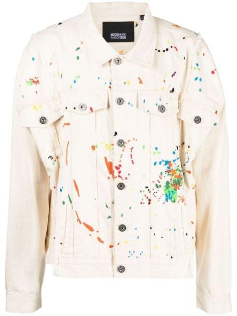 paint-embroidered denim jacket by MOSTLY HEARD RARELY SEEN