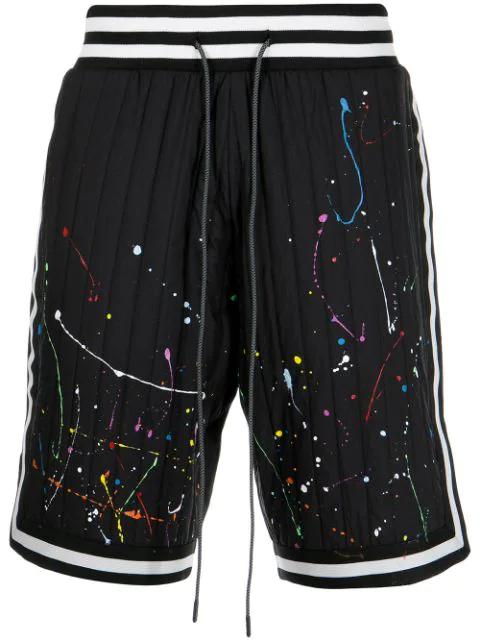 quilted paint-splatter shorts by MOSTLY HEARD RARELY SEEN