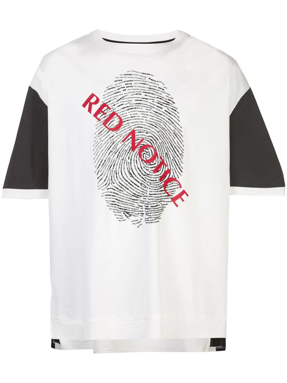 short sleeve Red Notice print T-shirt by MOSTLY HEARD RARELY SEEN