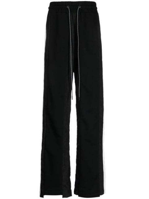 stripe-detail cotton track trousers by MOSTLY HEARD RARELY SEEN