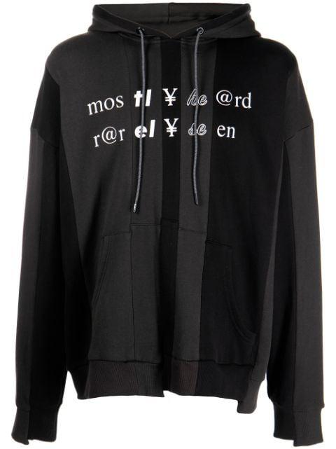 symbol-text pullover hoodie by MOSTLY HEARD RARELY SEEN