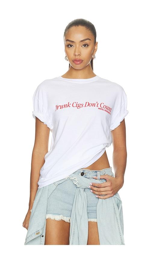 Motel Margarita Drunk Cigs Tee in White by MOTEL MARGARITA