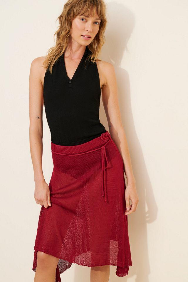 Motel Leysa Sheer Knit Midi Skirt by MOTEL