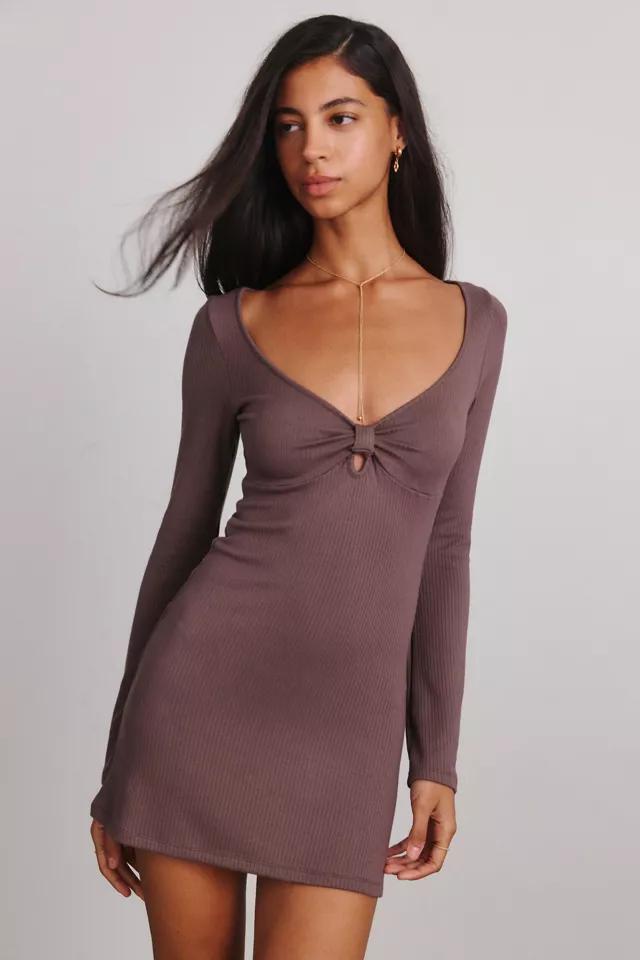 Motel Sukha Ribbed Knit Long Sleeve Mini Dress by MOTEL