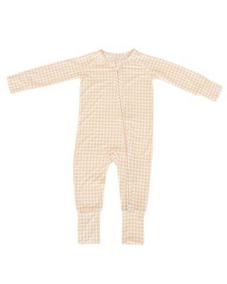 Boys' Sandstone Gingham Bamboo Sleeper - Baby by MOTETTE
