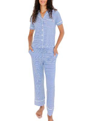 Cobalt Stripe Bamboo Pajama Set by MOTETTE