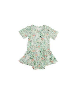 Girls' Sage Blossom Bamboo Twirl Dress with Bodysuit - Baby by MOTETTE