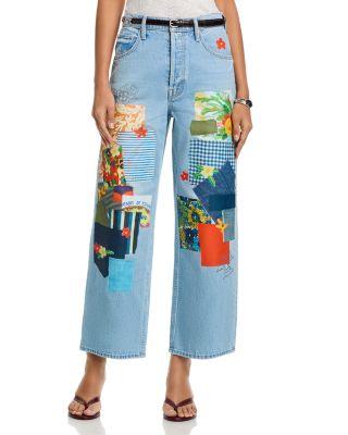 High Rise Spinner Flood Wide Leg Jeans in Mumble Jumble by MOTHER